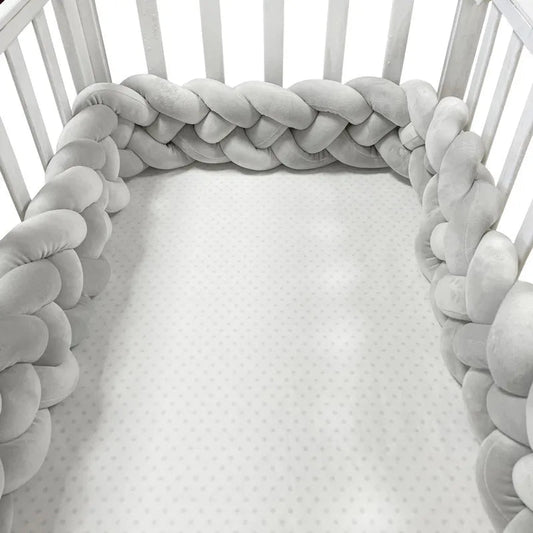 Tour de Lit Bebe - CozyKnot™ - Gris - Doux comme bébé