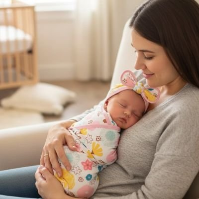 Couverture d'emmaillotage | Douceur Paisible - Doux comme bébé