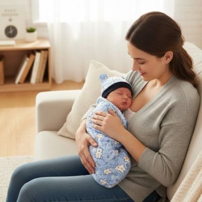 Couverture emmaillotage | Coton Bio Apaisant - Doux comme bébé