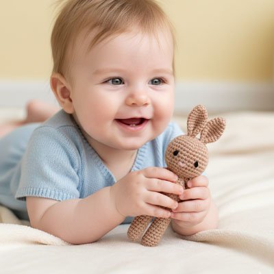 Doudou lapin bio français | Ultra - doux - Doux comme bébé
