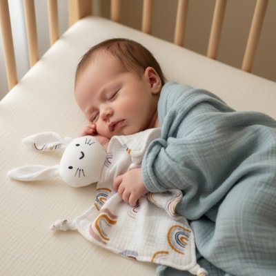 Doudou lapin | Coton bio apaisant - Doux comme bébé