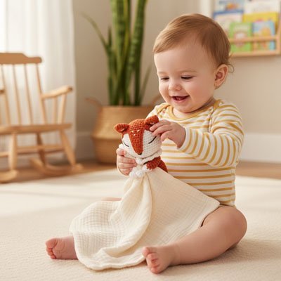 Doudou renard ultra - doux | Éveil Sensoriel - Doux comme bébé