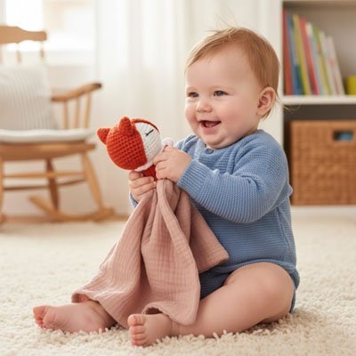 Doudou renard ultra - doux | Éveil Sensoriel - Doux comme bébé