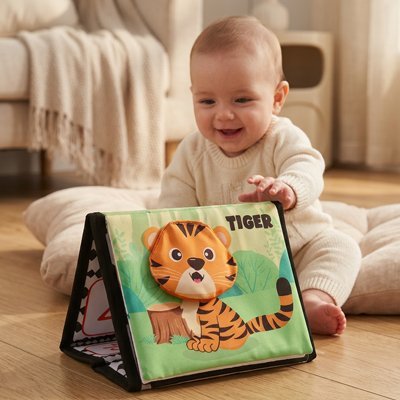Livre bébé en tissus | Éveil Sensoriel - Doux comme bébé