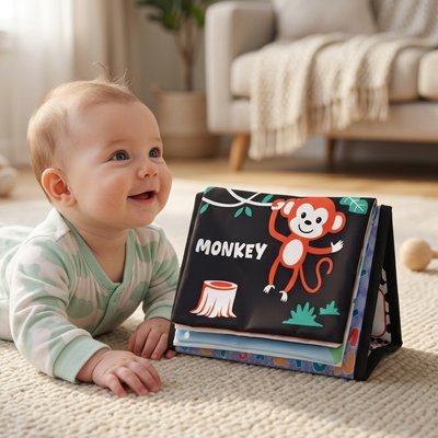 Livre bébé en tissus | Éveil Sensoriel - Doux comme bébé