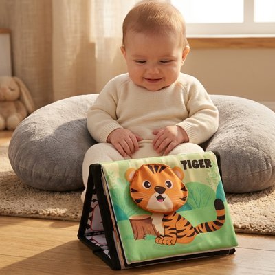 Livre bébé en tissus | Éveil Sensoriel - Doux comme bébé