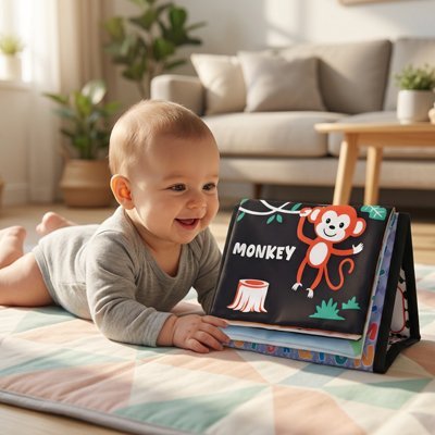 Livre bébé en tissus | Éveil Sensoriel - Doux comme bébé