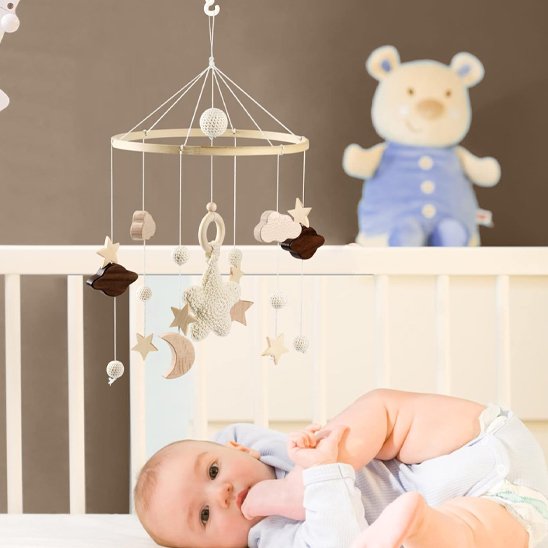 Mobile bebe | Musical apaisant coloré - Doux comme bébé