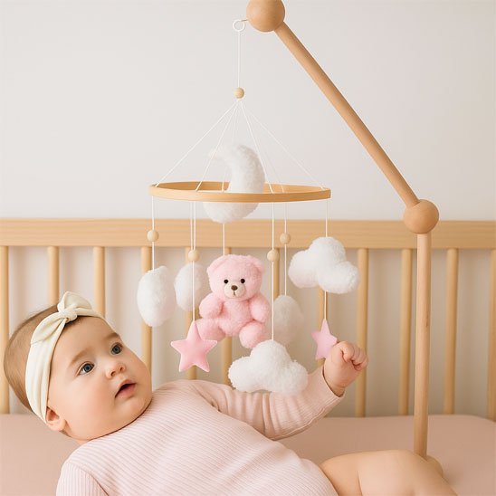Mobile bébé | Musical & Éveil Sensoriel - Doux comme bébé