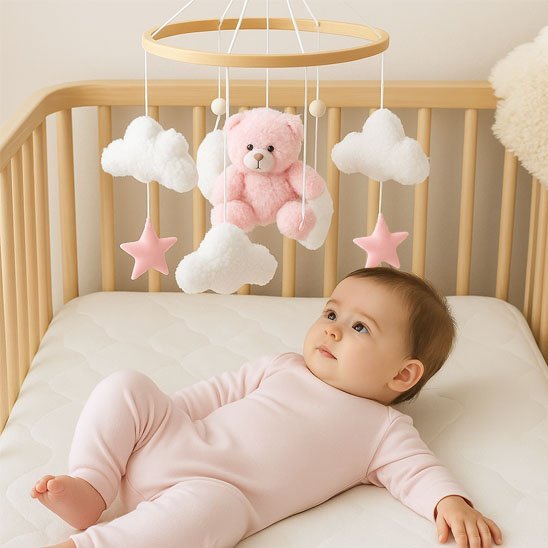 Mobile bébé | Musical & Éveil Sensoriel - Doux comme bébé