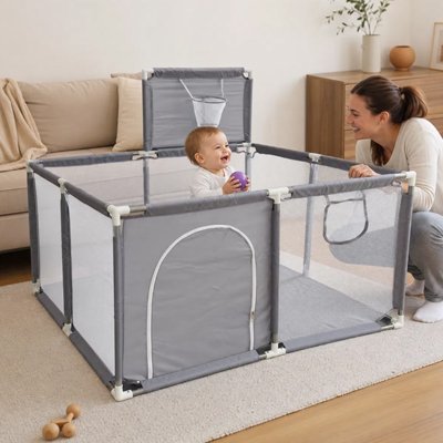 Parc bébé | Sécurisé et Évolutif - Doux comme bébé