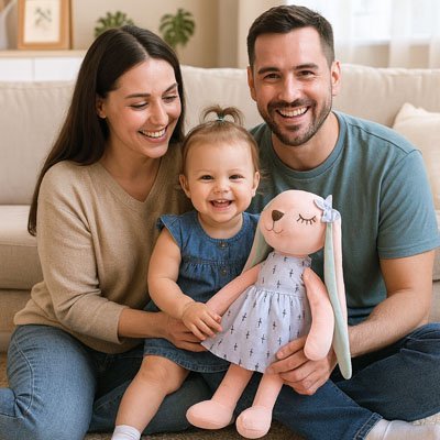 Peluche lapin | Coton Bio - Doux comme bébé