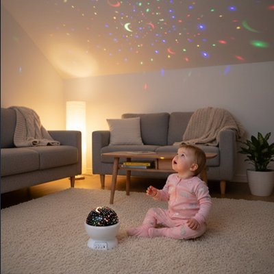 Projecteur enfant étoilé | Sommeil Paisible - Doux comme bébé