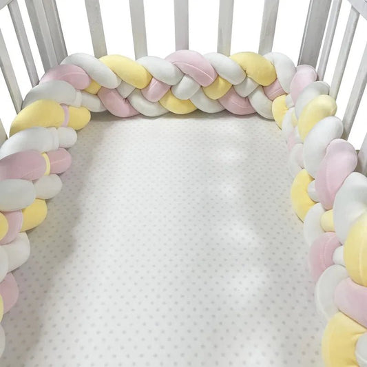 Tour de Lit Bebe - CozyKnot™ - Rose Jaune - Doux comme bébé